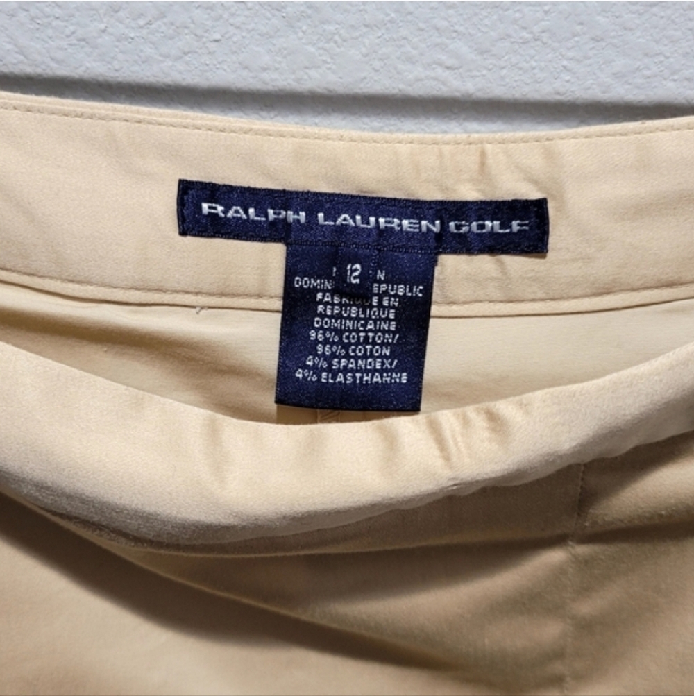 NWT Ralph Lauren Golf Skort Khaki Cotton Zip Pockets Size 12 - Picture 3 of 10